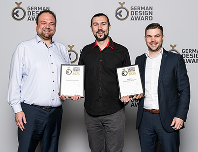 Krones has won the German Design Award in the Excellent Product Design Industry category for its Contiform stretch blow-moulding machine and the Mobile Production Robotics system.
