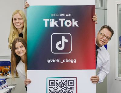 The Tiktok core team at Ziehl-Abegg: Sophie Grill (left below), Rebecca Amlung and Rainer Grill
