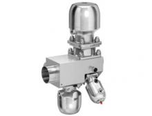 Multi-port valve block made from stainless steel with the control valve Gemü 567 Biostar control