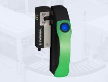 The new DHS door handle system from Schmersal can be combined with the AZM40 solenoid interlock and the new BDF40 control panel to signal machine states via the colour of the handle