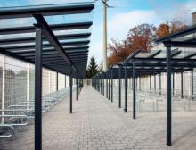 Modern bicycle parking spaces for employees are part of Vetter’s long-term sustainability strategy