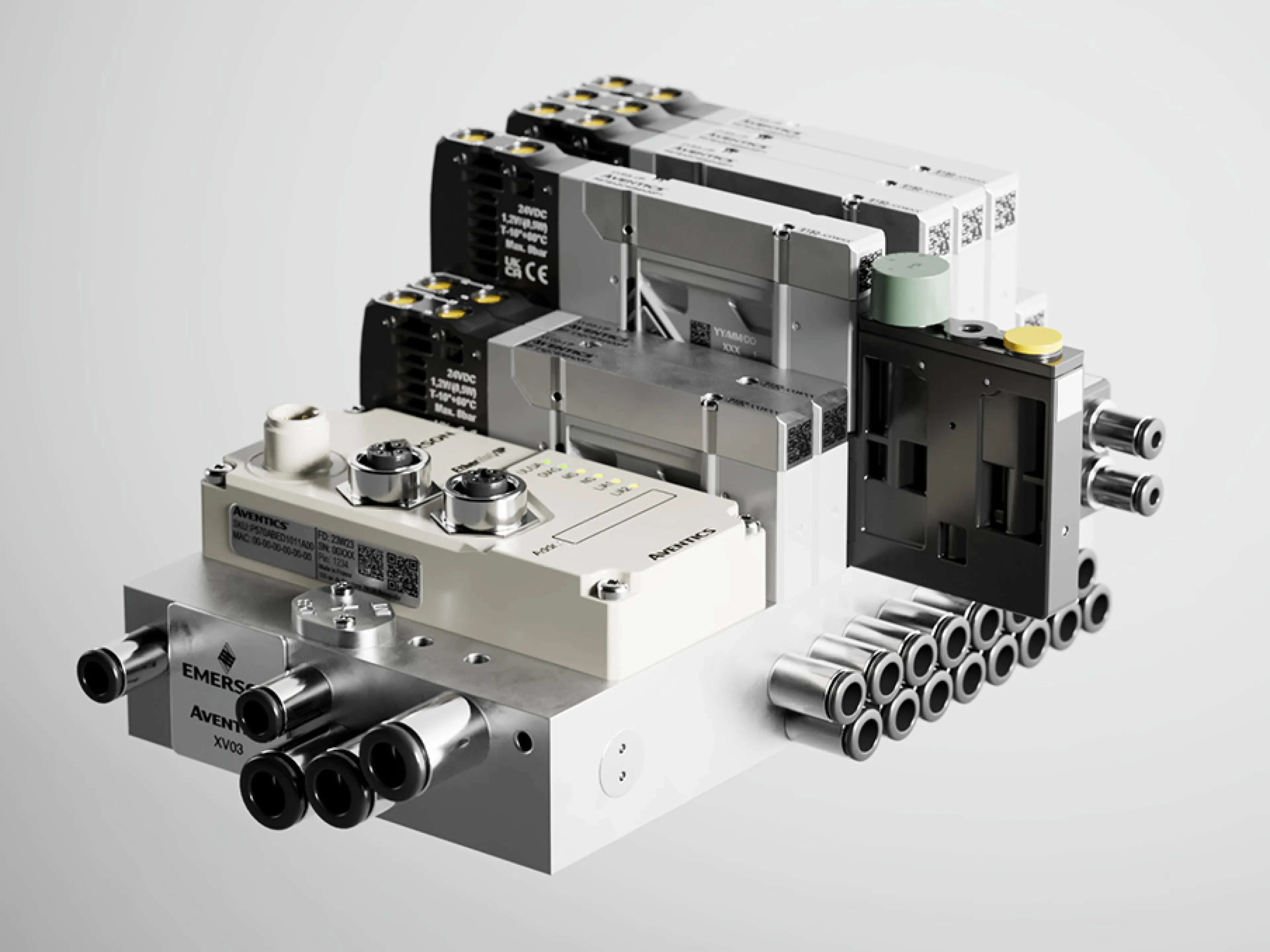 Pneumatic valves provide higher flow rates in a compact valve package and enable more efficient and flexible pneumatic system performance, Photo: Emerson Pneumatic valves provide higher flow rates in a compact valve package and enable more efficient and flexible pneumatic system performance