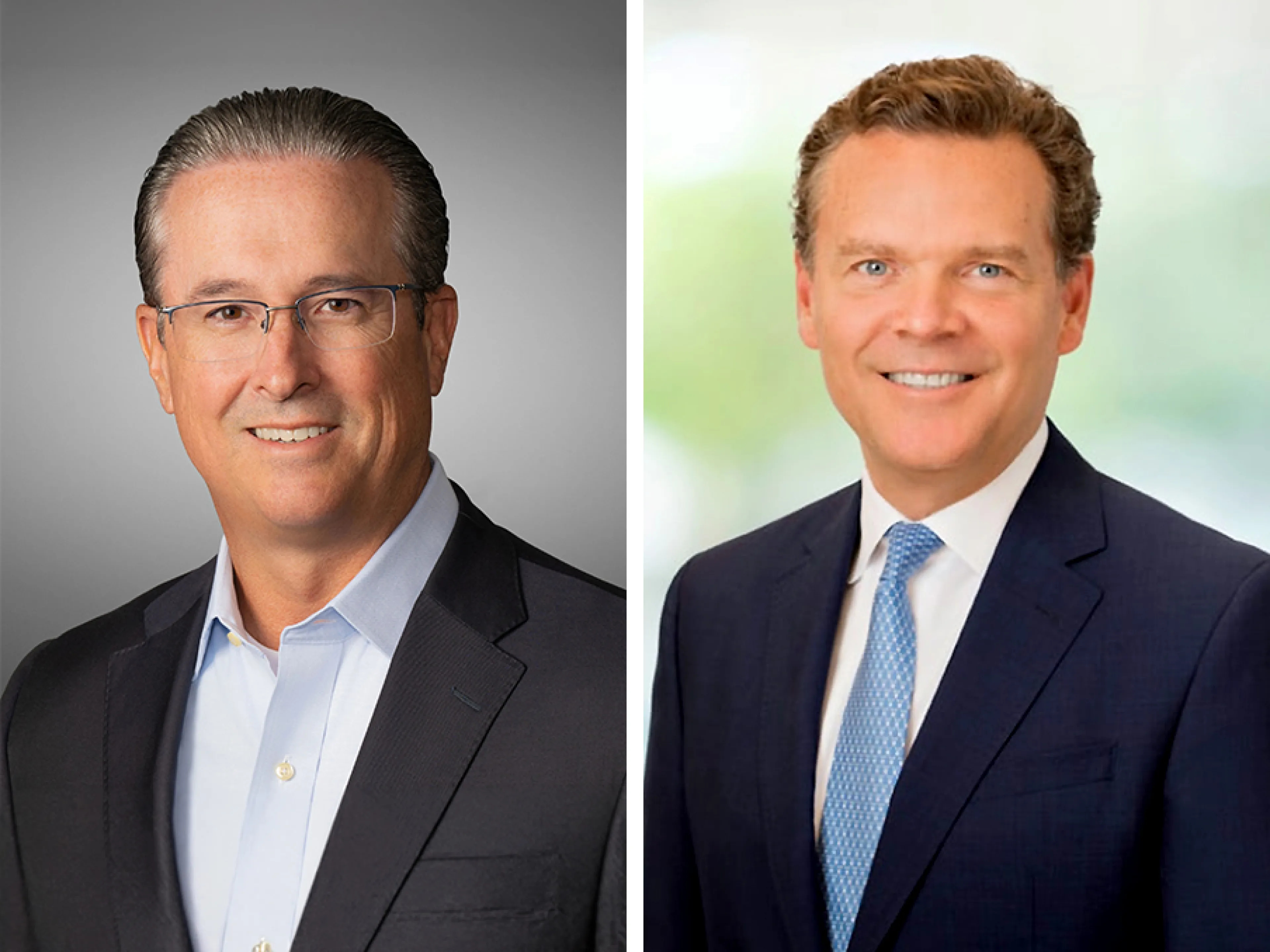 Ken Lane (left), currently President and CEO of Olin, is set to take the helm of “OlinHuntsman.” Peter Huntsman (right), currently Chairman, President, and CEO of Huntsman, is set to become non-executive chairman of the board of directors