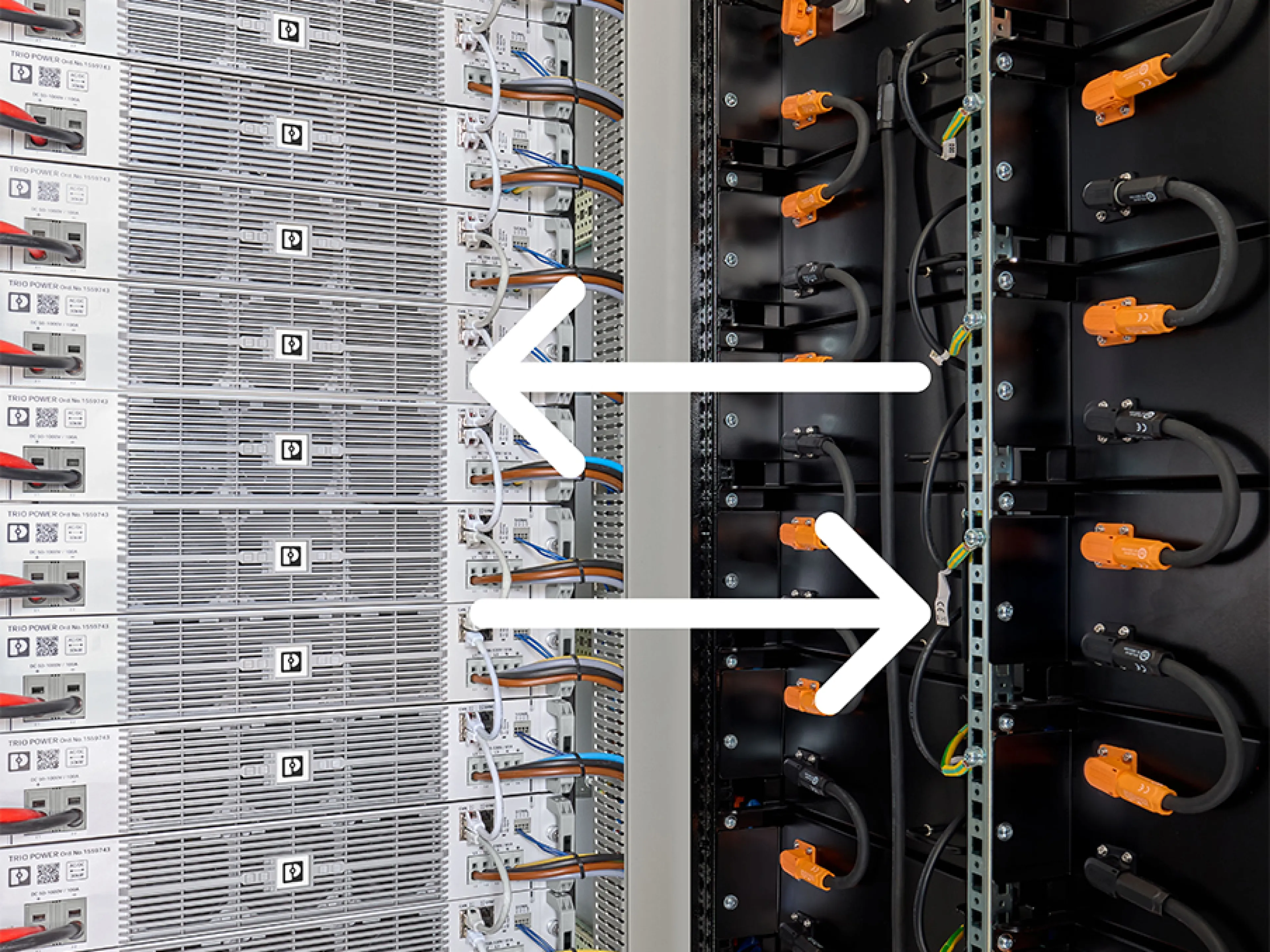 Bidirectional power conversion using the Trio Power module ensures efficient charging and discharging of the battery storage system