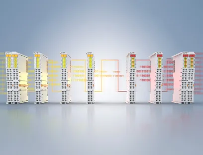 Ethercat digital input and output terminals, Photo: Beckhoff Beckhoff Ethercat terminals for digital input and output
