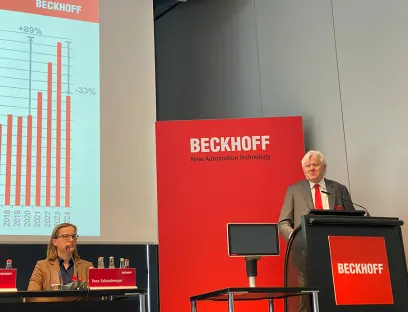 Hans Beckhoff presented the company's results for 2024 at the Hannover Messe 2025 and already believes that the bottom of the curve has been passed