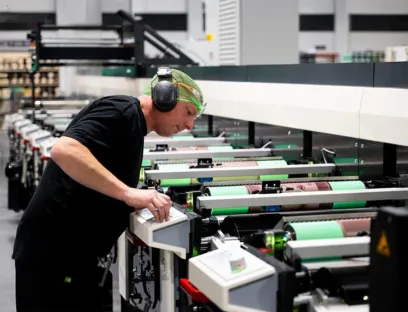 Coveris’ new MPS press investment at its dedicated linerless label manufacturing facility, Photo: Coveris Coveris new MPS press investment at its dedicated linerless label manufacturing facility.