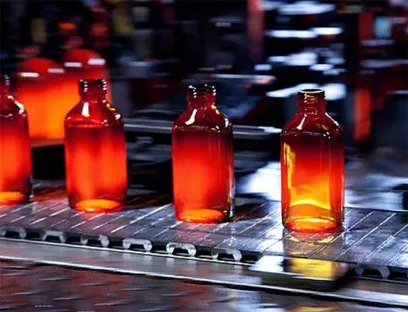 Glass production in the molded glass division, Photo: Gerresheimer Gerresheimer glass production in the molded glass division