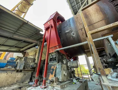 In order to ensure the rotary kiln long-term operational reliability and efficiency, the girth gear and drive pinion needed to be replaced. The new solution is based on a segmented girth gear 300 millimeters wide with an outer diameter of 6.1 meters