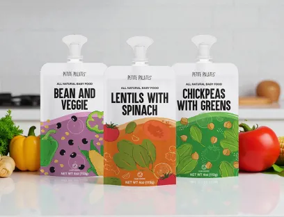 Petite Palates packages its new baby food product range in stand-up pouches using Sig's aseptic spouted pouch technology. This means that the baby meals do not require refrigeration or preservatives