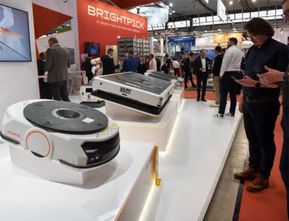 Autonomous mobile robotics (AMR), automated guided vehicles (AGVs), and industrial trucks for efficient intralogistics will be presented at this year's Logimat
