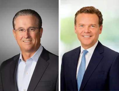 Ken Lane (left), currently President and CEO of Olin, is set to take the helm of “OlinHuntsman.” Peter Huntsman (right), currently Chairman, President, and CEO of Huntsman, is set to become non-executive chairman of the board of directors