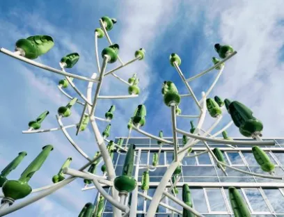 At Endress+Hauser in Gerlingen, Germany, a ‘wind tree’ with tiny turbines generates green energy