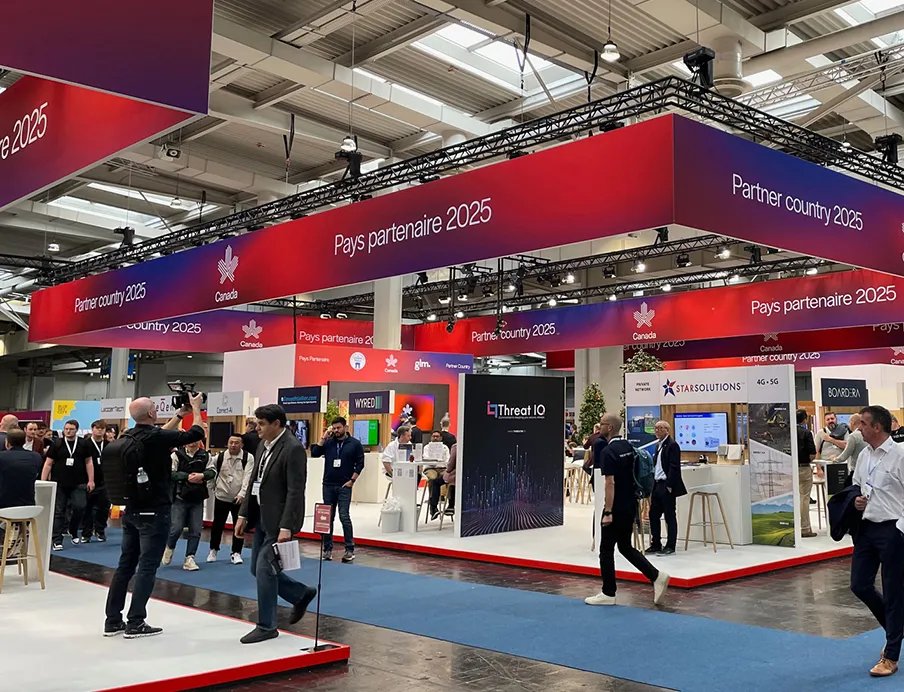 Exhibition area of the partner country Canada at the Hannover Messe 2025, Photo: industrial-production-worldwide.com / Ronny Schumann