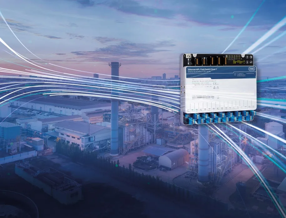 The Ethernet APL field switch from R. Stahl meets all the requirements of modern process automation and is ready for use in hazardous areas