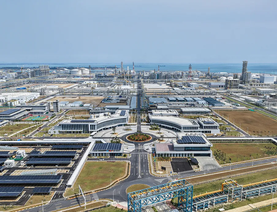 Aerial view of the BASF production site in Zhanjiang