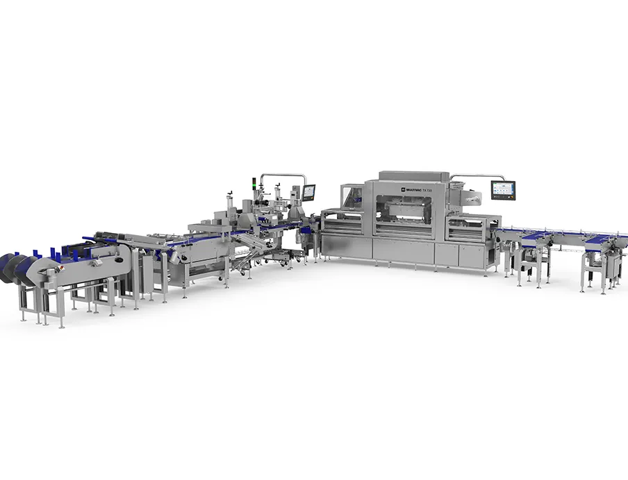 Tray sealer line with new close-cut tool contributes to sustainability through optimized material usage