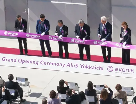 Grand opening of Evonik new aluminum oxide plant in Yokkaichi, Japan